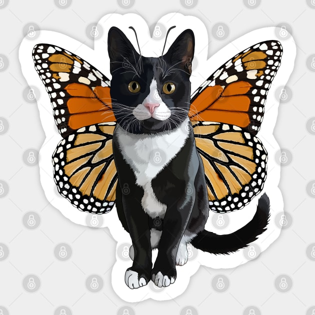 Bicolor Tuxedo Monarch Flitter Kitty Sticker by CarleahUnique